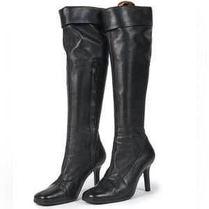 ❌SOLD❌ CHANEL CC Lambskin Leather Knee-High Boots ✨